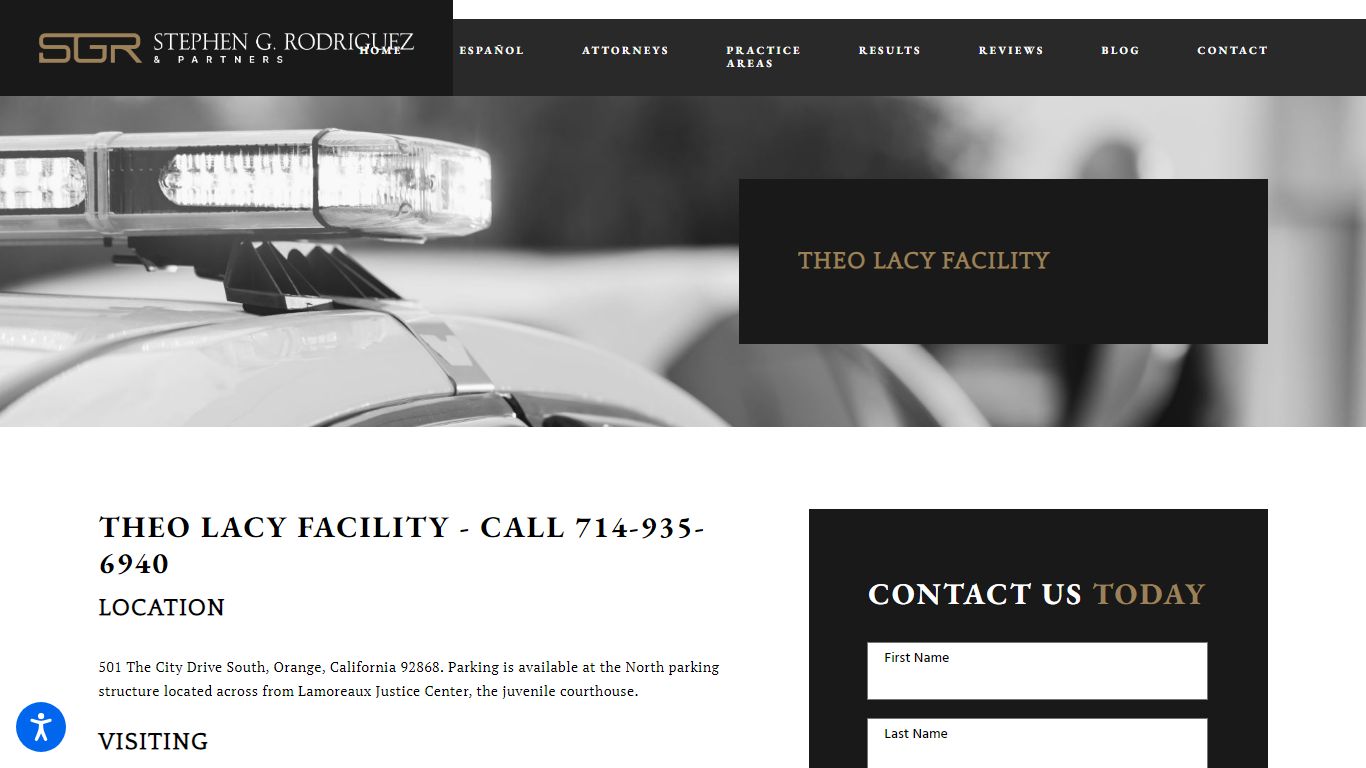 Theo Lacy Jail | Inmate Information - Stephen G. Rodriguez & Partners